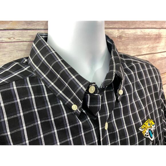 Antigua Jacksonville Jaguars Button Up Black Grey White Style Carry Men’s L - Picture 6 of 10